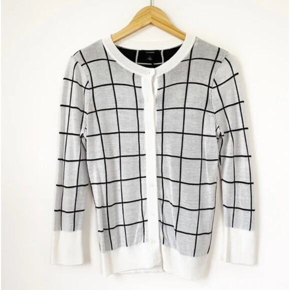 NWT Halogen Windowpane Button Front Cardigan Small - Picture 2 of 8